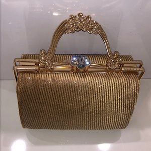Gold clutch mini purse shoulder bag